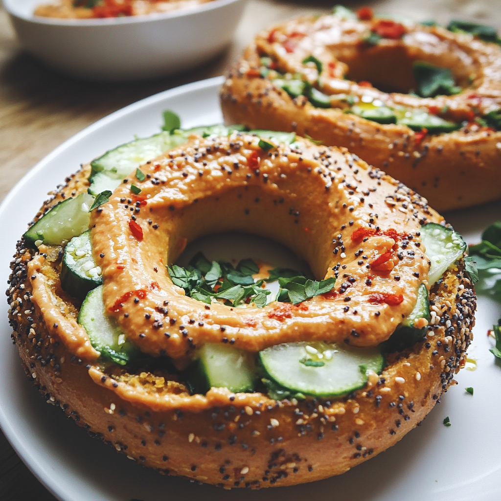 Bagel Végétarien avec Houmous : Une Recette Délicieuse et Facile