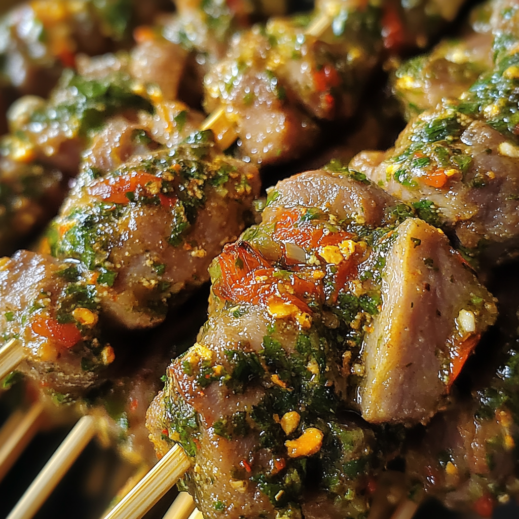 Brochettes de dinde marinées