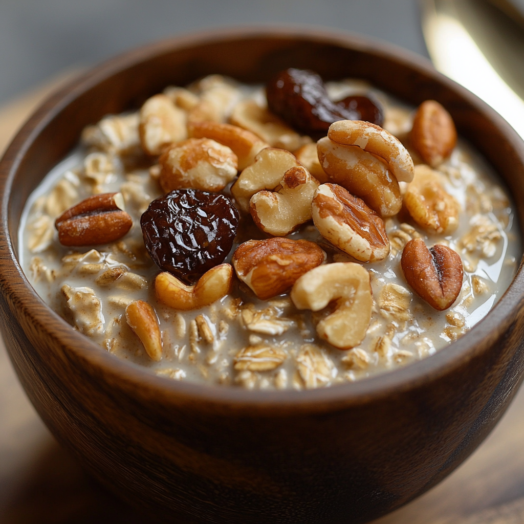 Overnight Oats aux Noix et Fruits Secs : Le Petit-Déjeuner Parfait pour une Journée Énergique