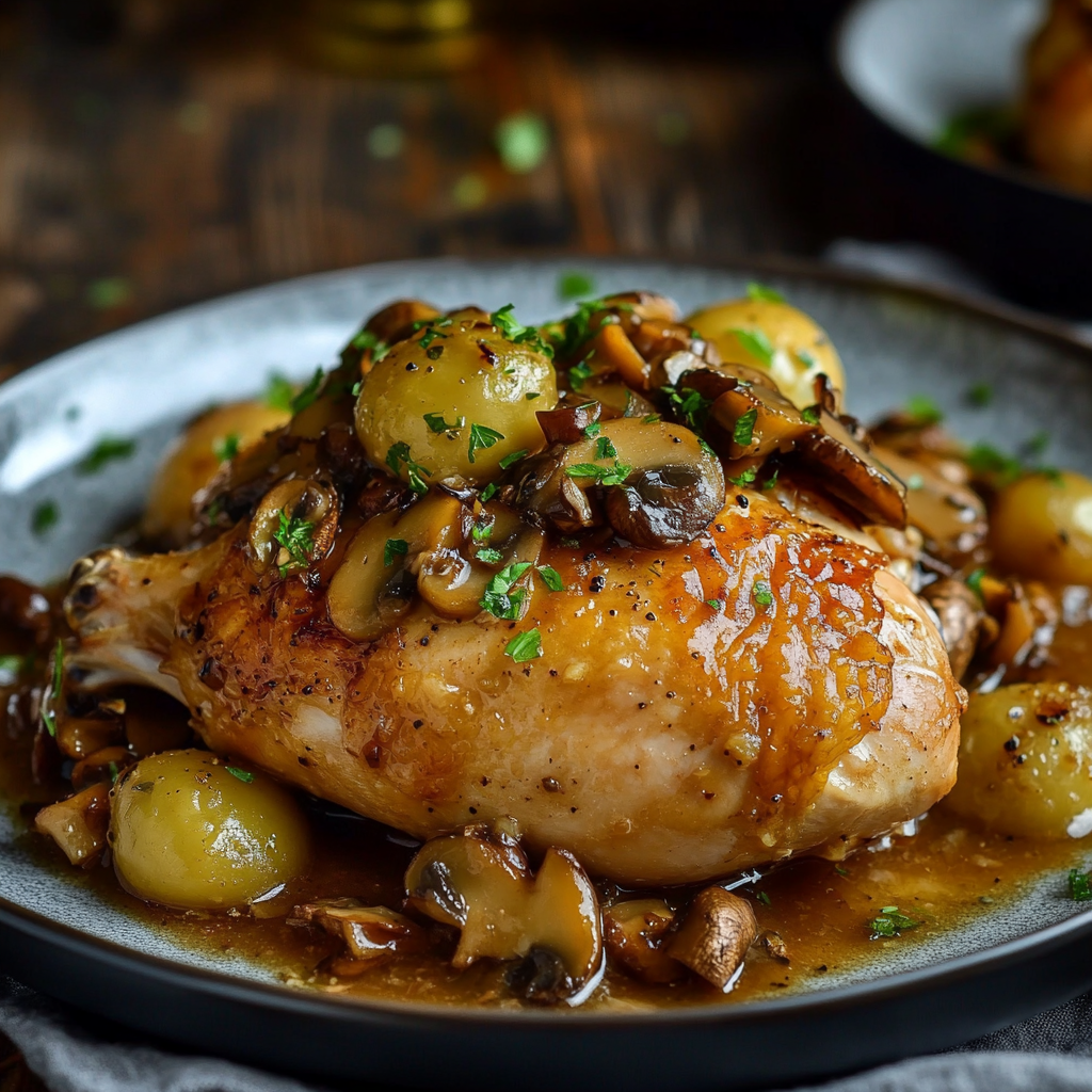 Poulet aux Champignons : Une Recette Simple et Délicieuse - Recettes Lora