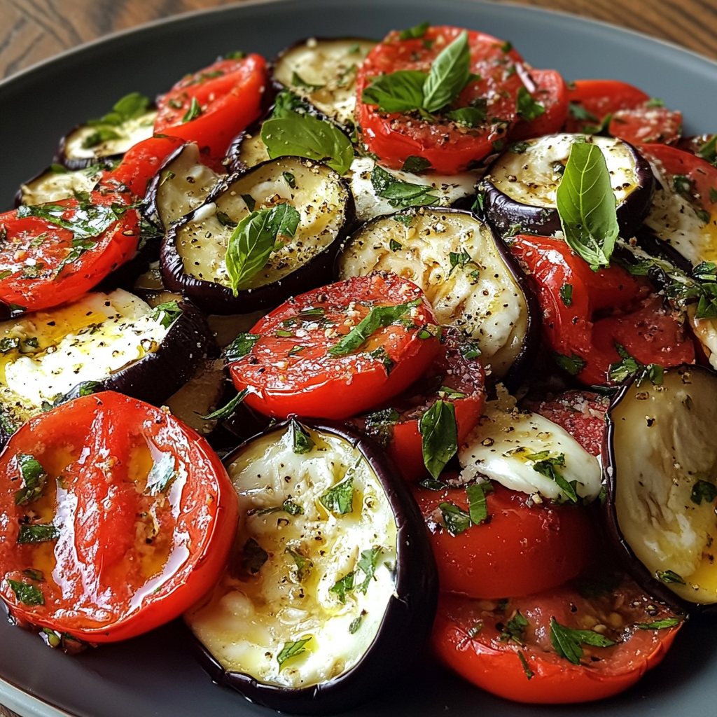 Salade d'Aubergines et Mozzarella