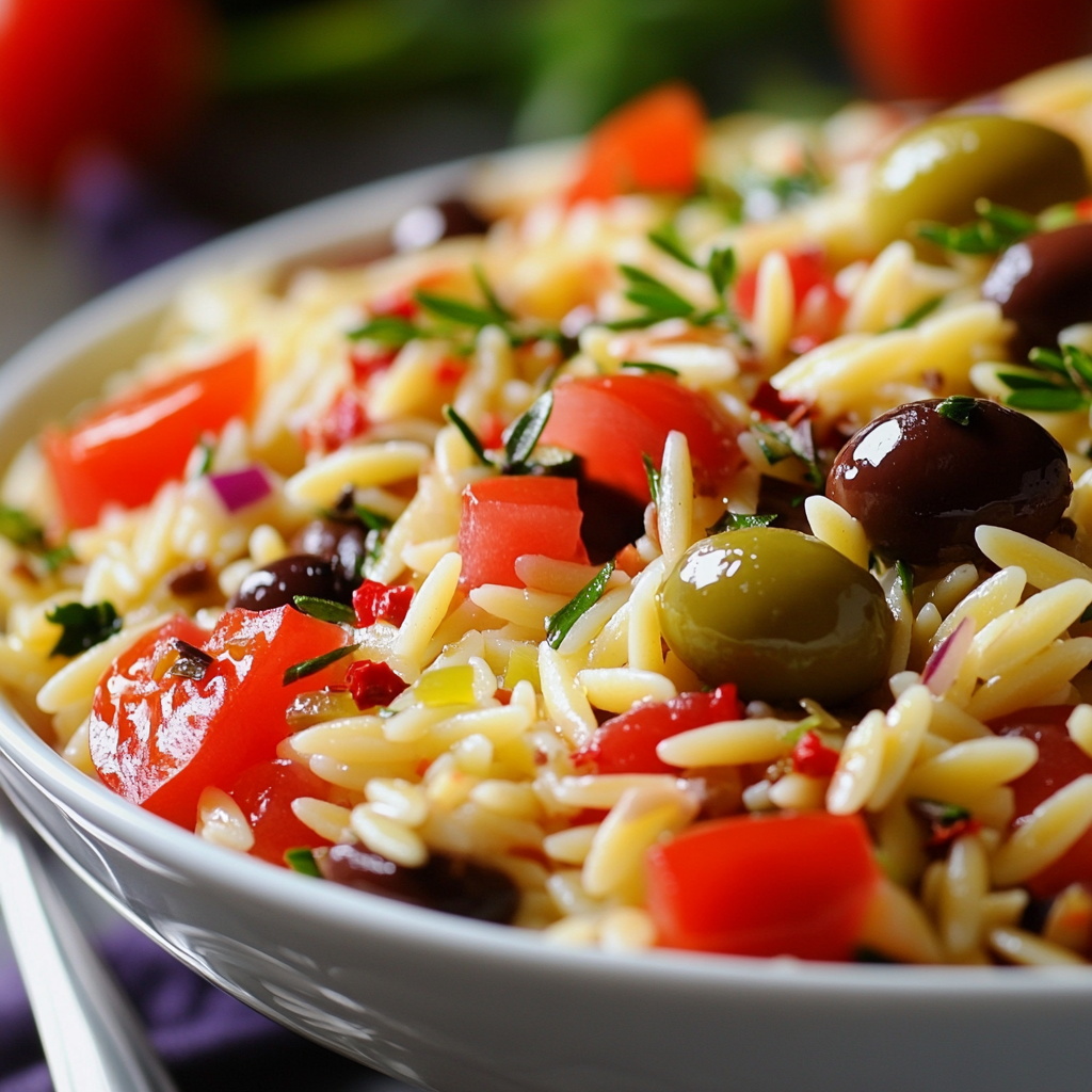 Salade d’Orzo et Olives: Une Recette Méditerranéenne Délicieuse et Facile