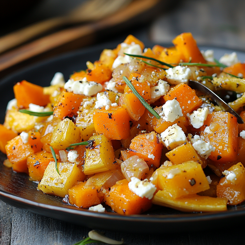 Salade de Courge Butternut Rôtie et Feta : Une Recette Automnale Délicieuse