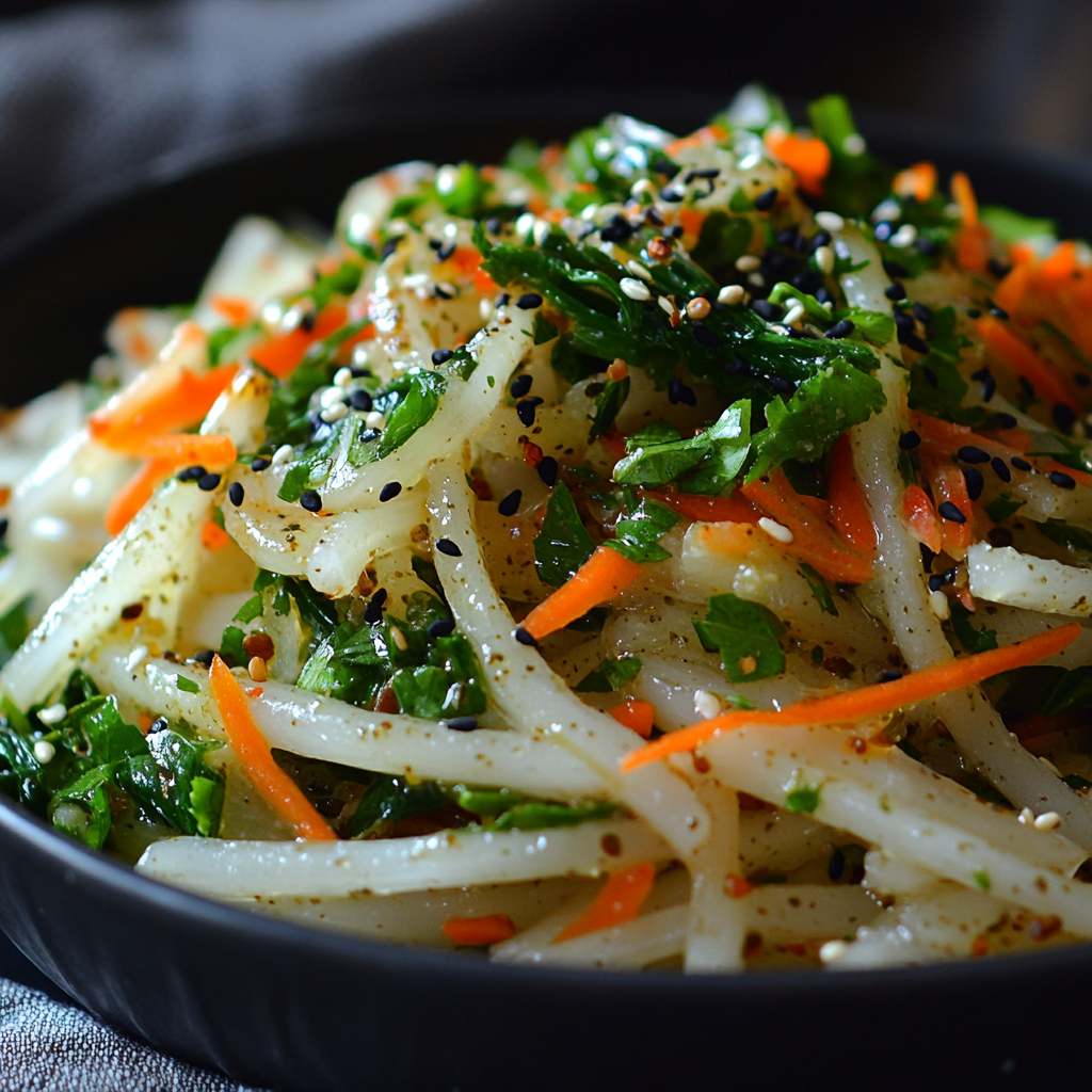 Salade de Tatsoi et Vinaigrette Asiatique