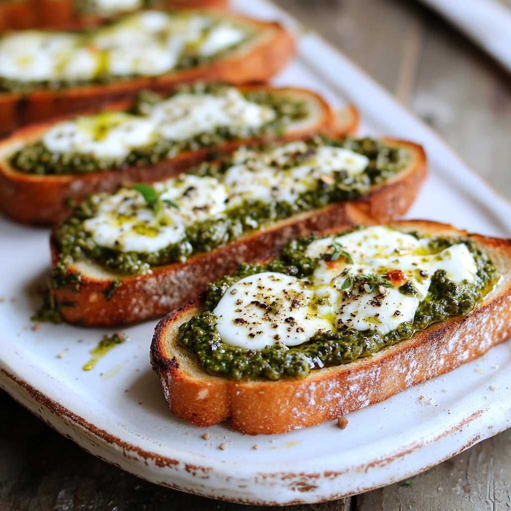 Toast au Pesto et Mozzarella