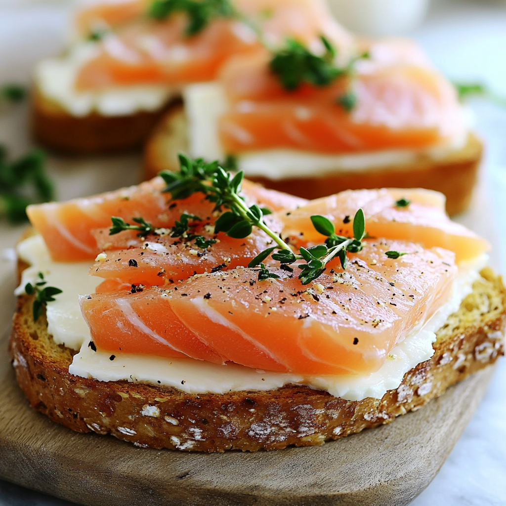 Toast au Saumon Fumé et Fromage Frais