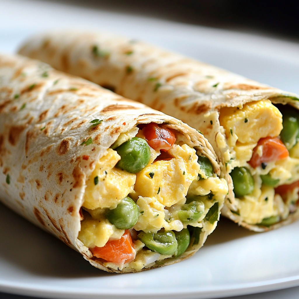 Wrap Petit Déjeuner aux Œufs et Légumes