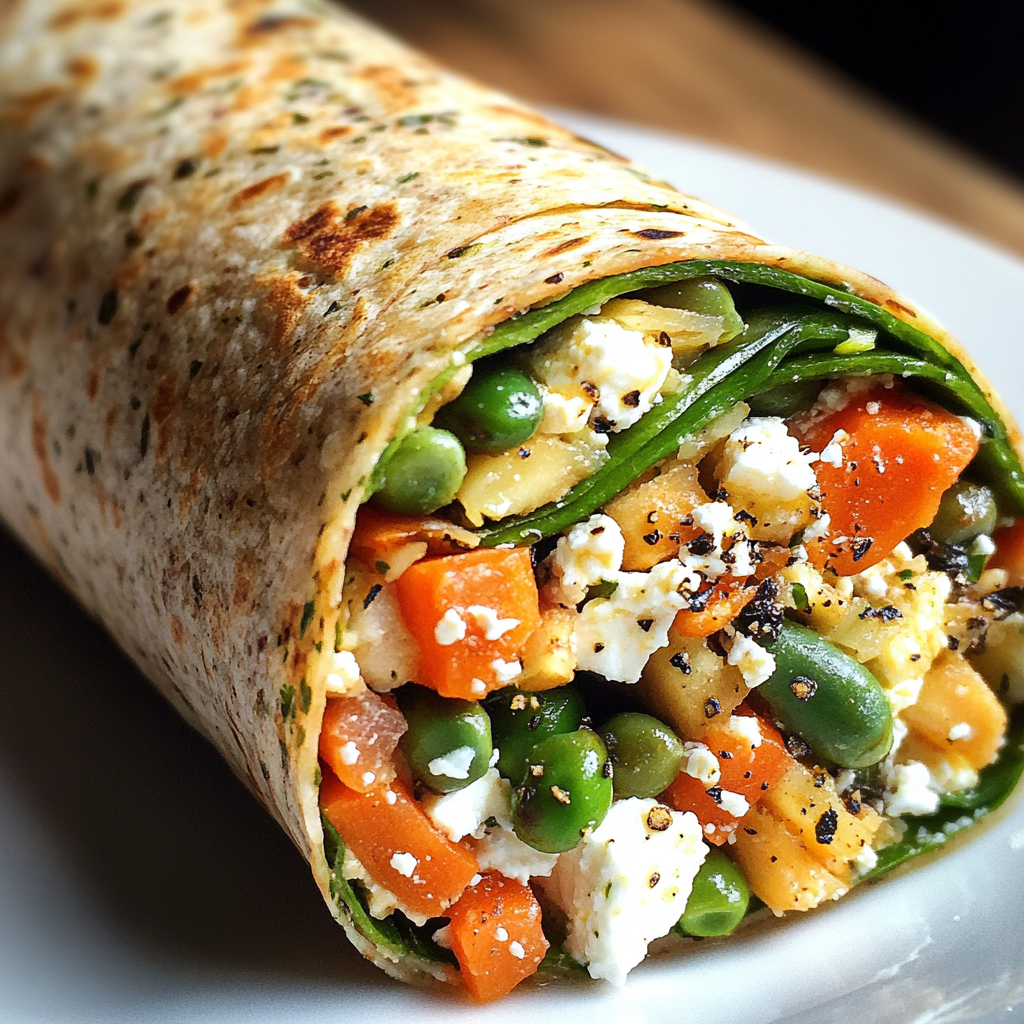 Wrap Végétarien aux Épinards et Feta